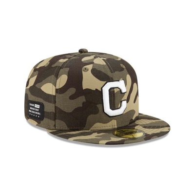 Cleveland Indians Gorra | New Era MLB Armed Forces Weekend 59fifty Fitted Cap Mexico - Verdes